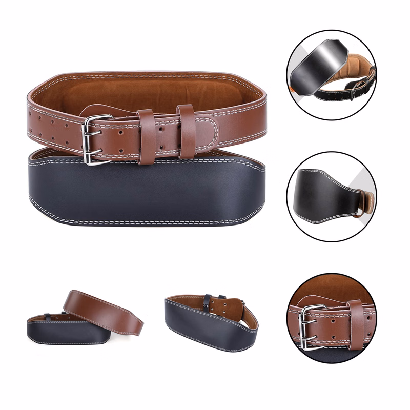 Weightlifting Belt Leather Double Prong Power