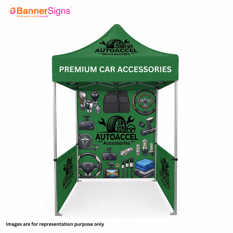 Custom Canopy Tent 5 x 5 (Topper + Hardware + Full Backwall + 2 Single Side Walls)