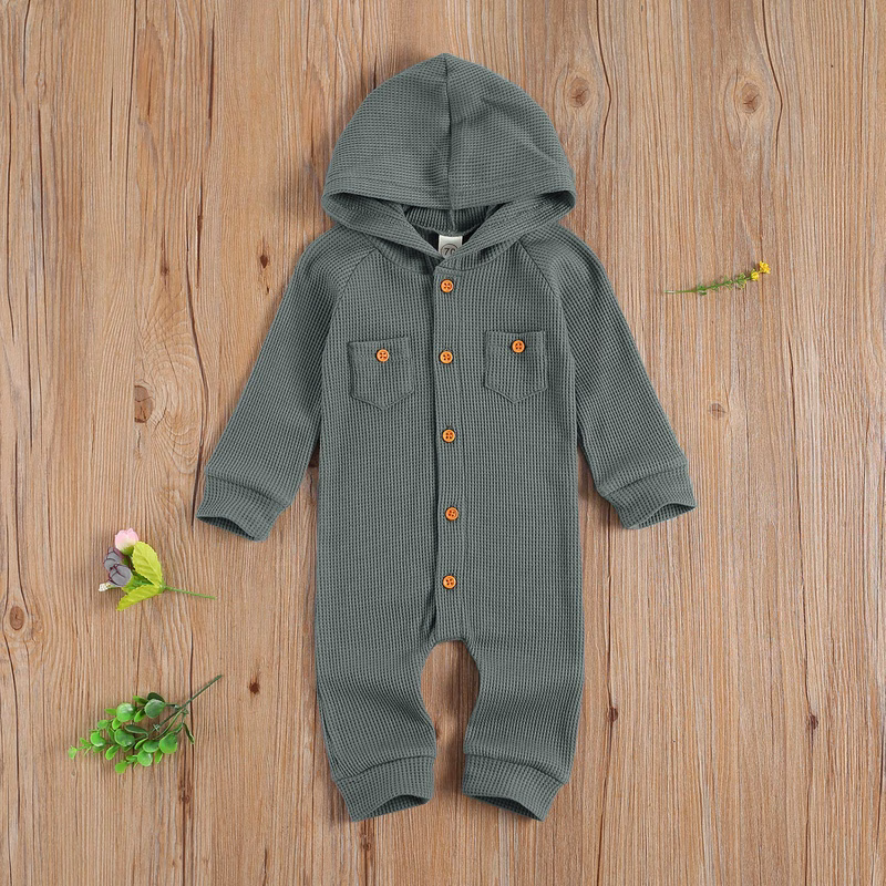 Winter Newborn Baby Boy Girl Solid Romper