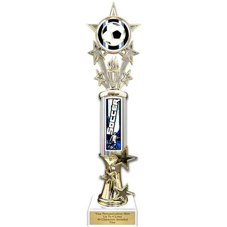 Trophy, 15" Action Matrix Blue Soccer 1 column 1