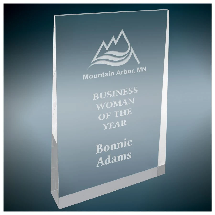 5" X 8" Silver Acrylic Wedge Award 1