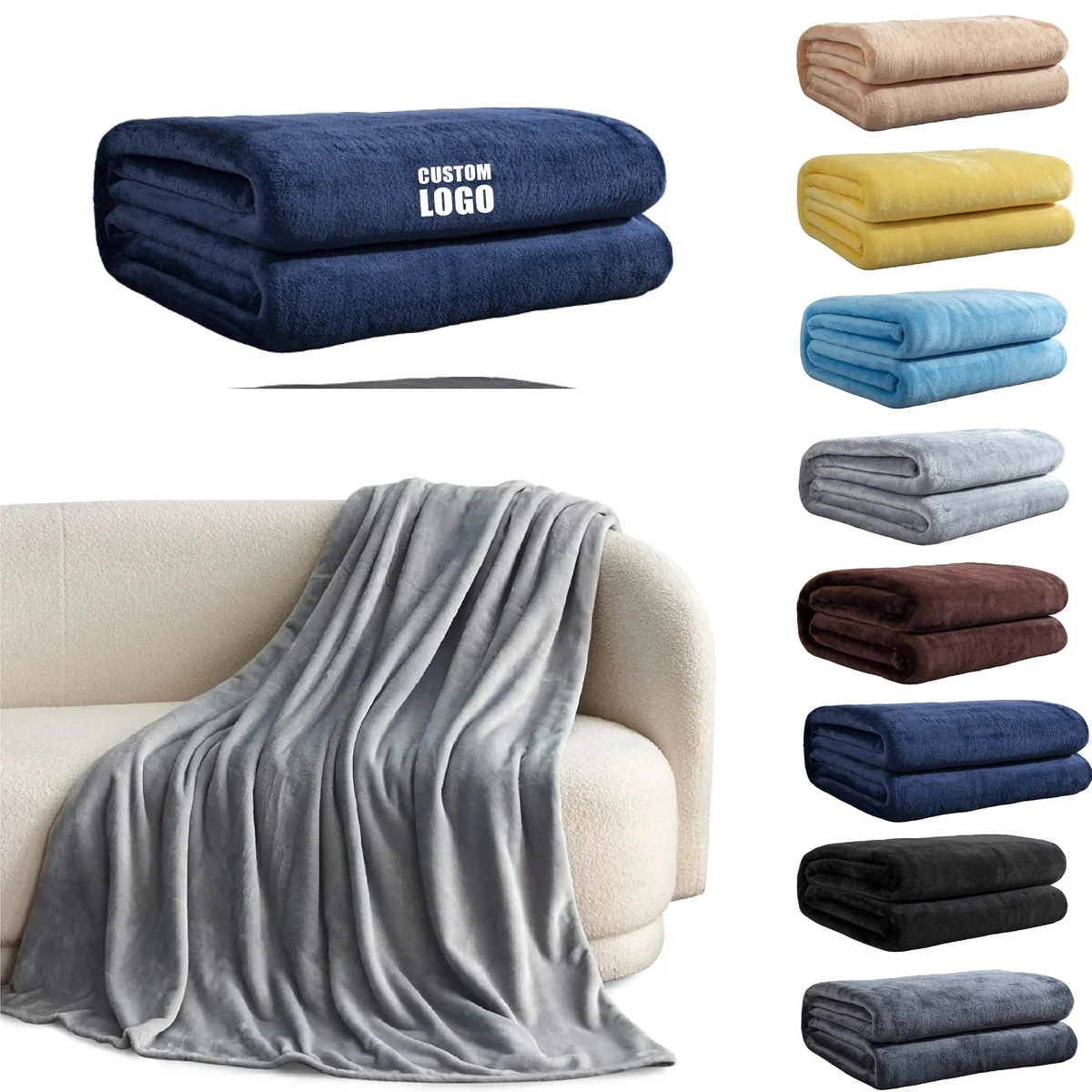 MOQ 10 pcs Office Nap Thin Blanket 1