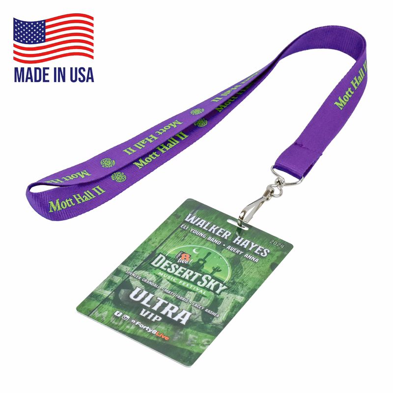 USA Made Polyester Lanyard w/ PVC ID Card