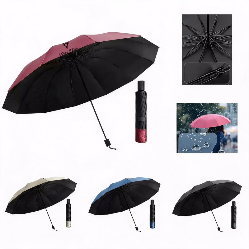 51 Inch Compact Folding Umbrella Windproof Travel