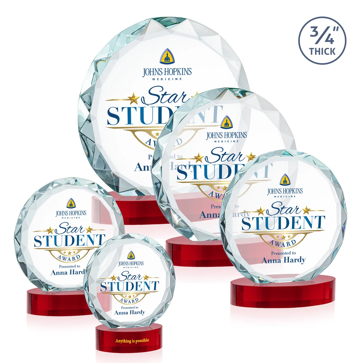 Centura VividPrint™ Award on Alberton Base - Red 1
