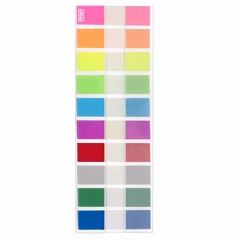 PET Waterproof Transparent Colored Page Tabs