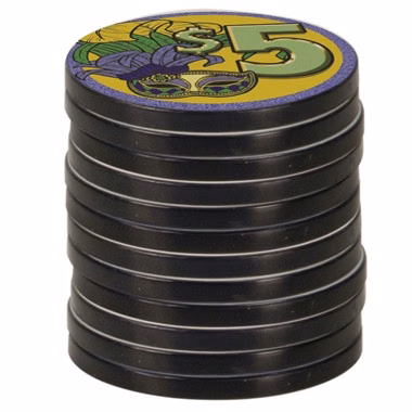 Black - 1.5" Diameter Poker Chip with Black Edge