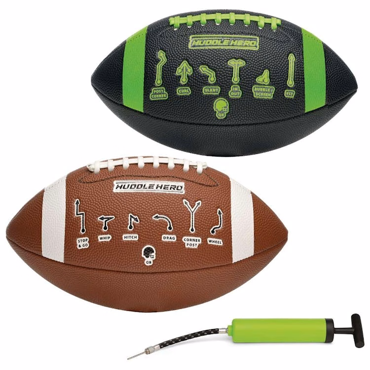 Footballs - Black and Brown with Plays Junior Size 10"