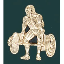 Weightlifting Metal Chenille Letter Insignia Pin 1