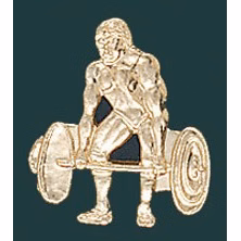 Weightlifting Metal Chenille Letter Insignia Pin