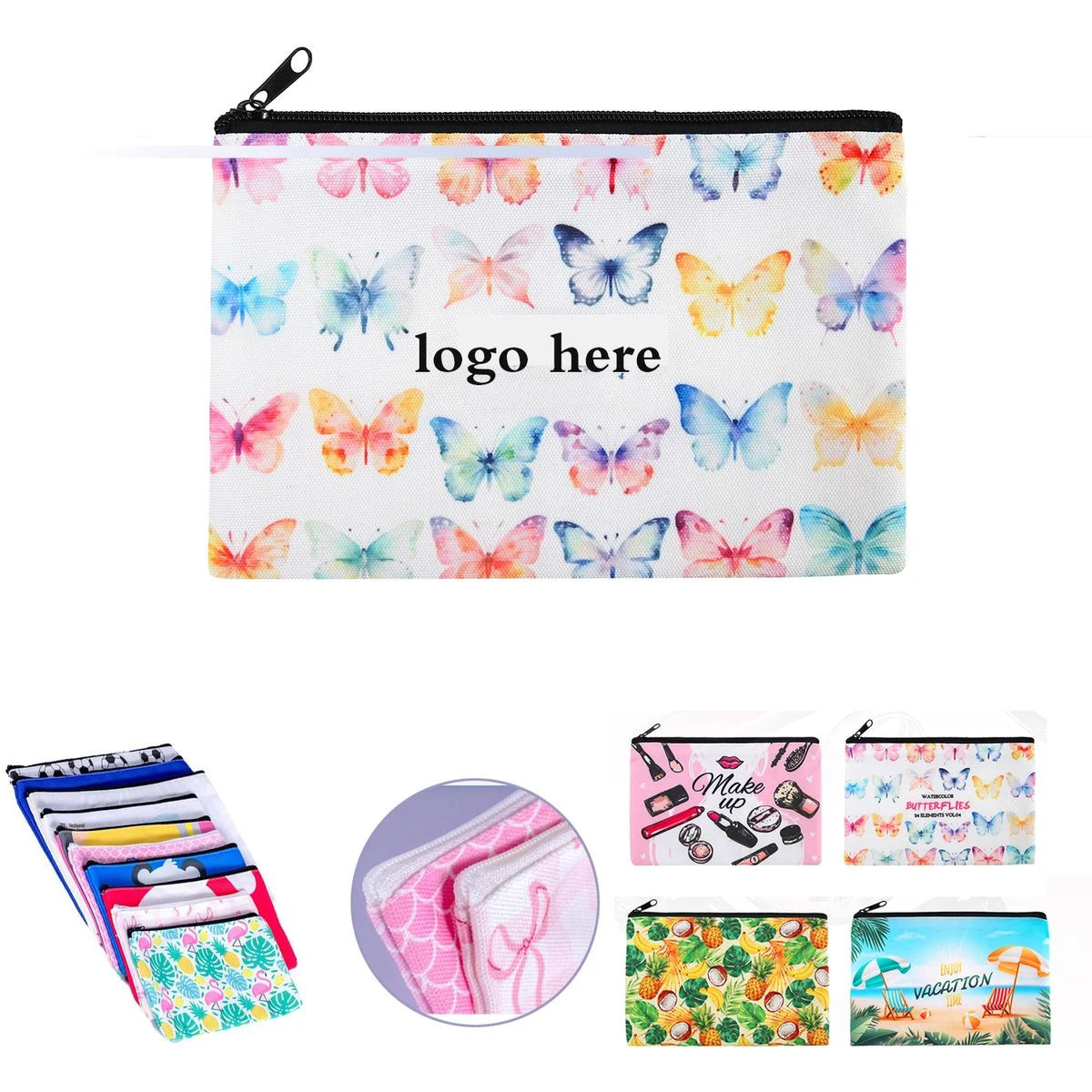 Vibrant Full-Color Canvas Zip Pouch
1