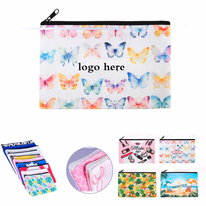 Vibrant Full-Color Canvas Zip Pouch
