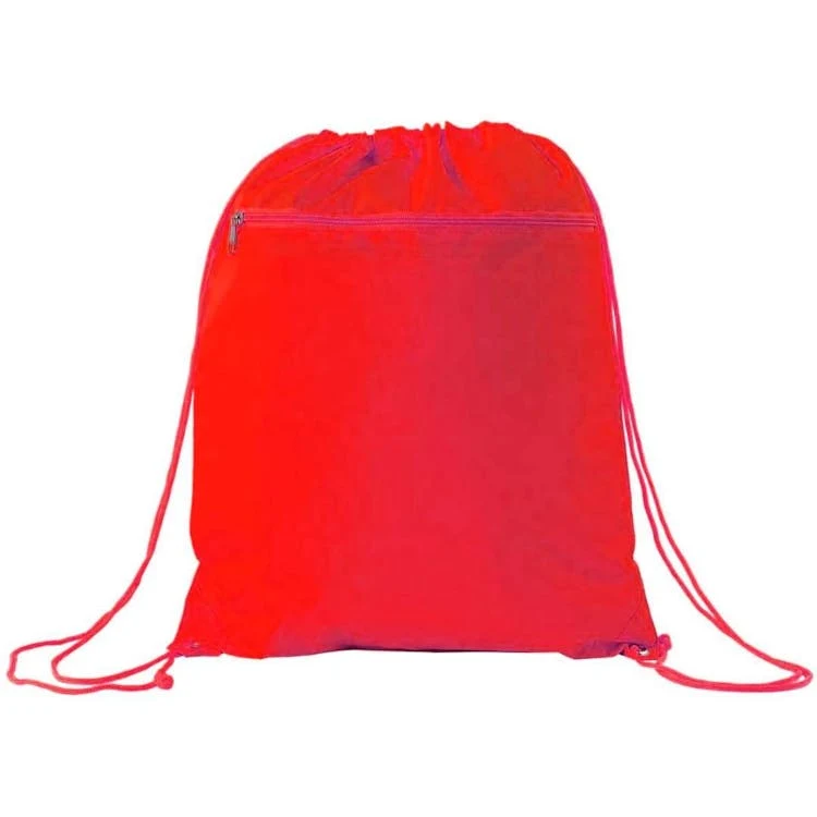 Nylon Drawstring Tote Bags - Red 1