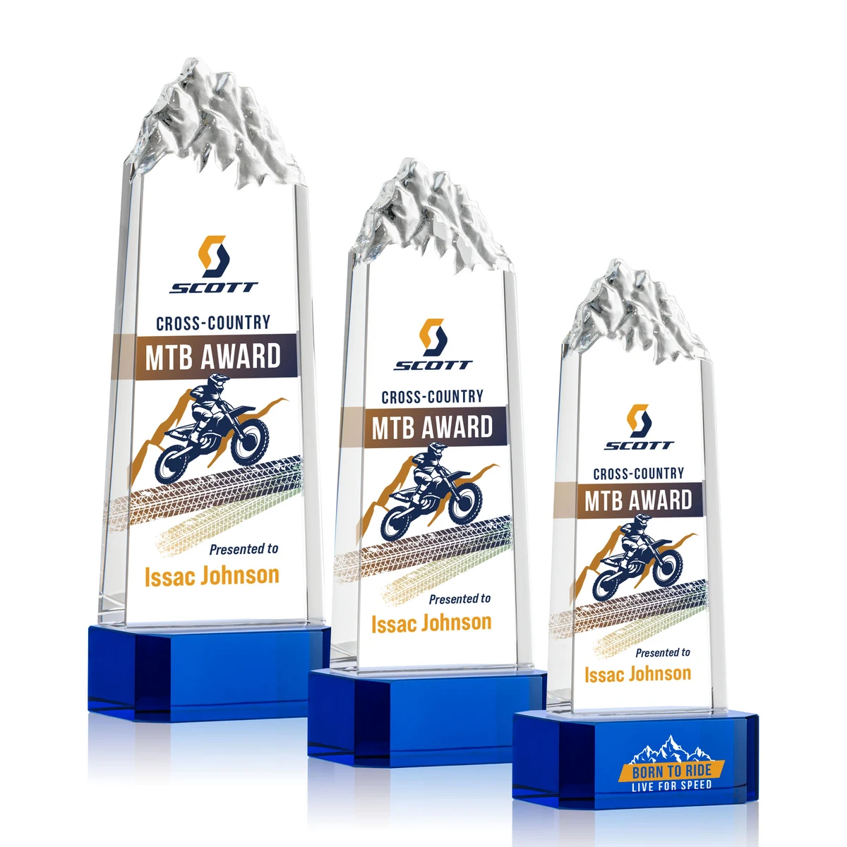 Himalayas VividPrint™ Award on Base - Blue 1