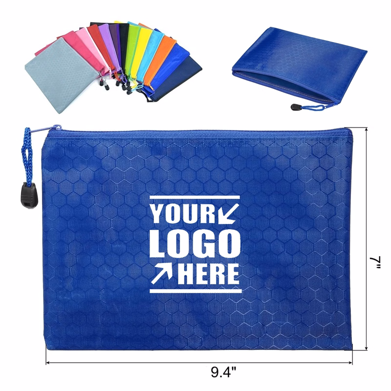 A5 Zippered Waterproof Nylon Paper Folders MOQ 20pcs