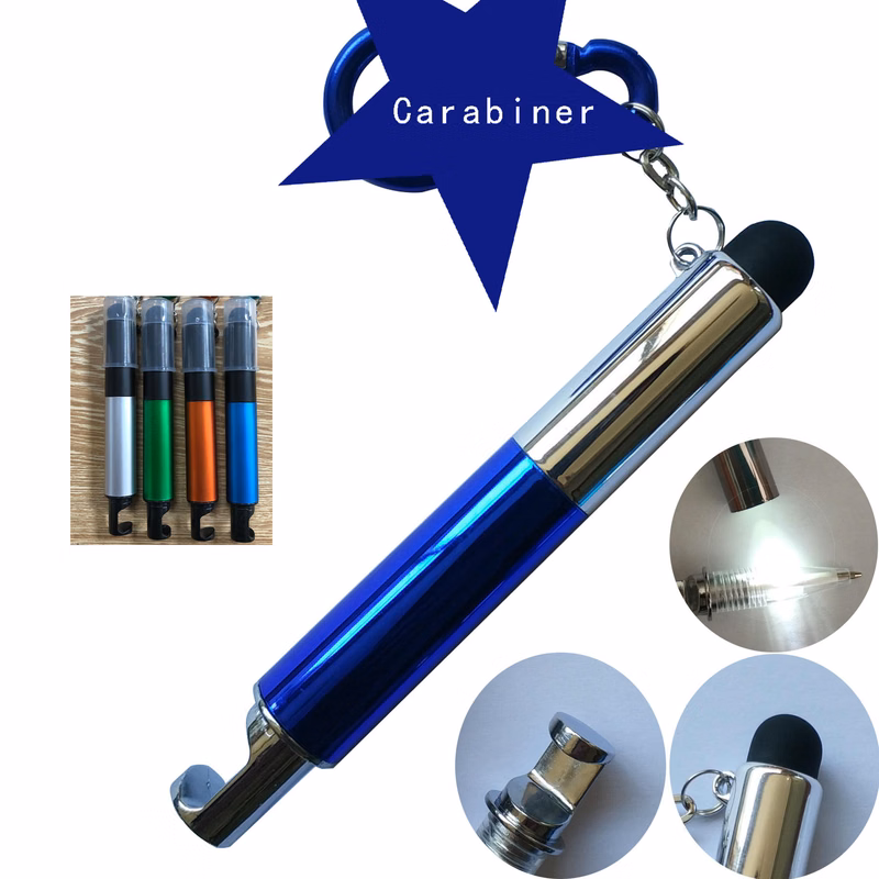 3 In 1 Screnn-touchable Ballpoint Pen & LED Light & Phone Stand With Carabiner