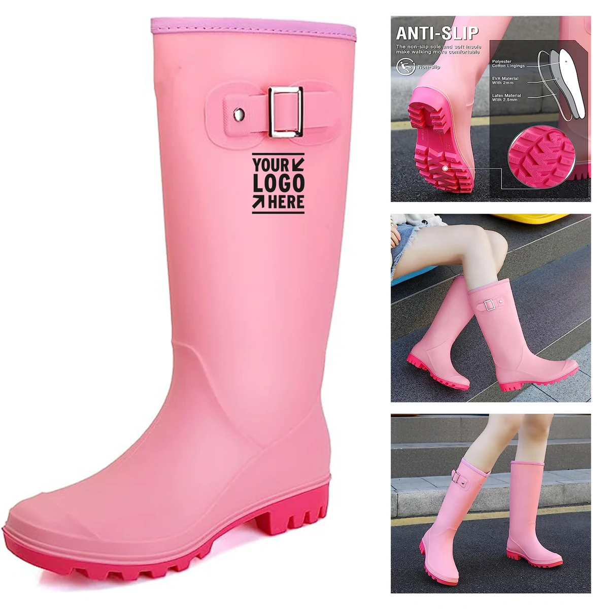 Rain Boots for Women and Waterproof Garden Shoes, custom women's shirt with logo imprint 1