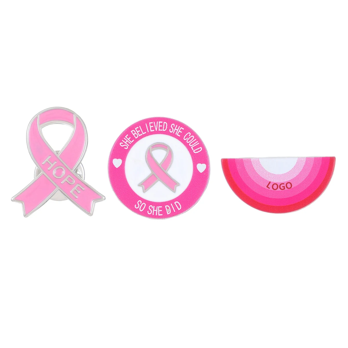 Breast Cancer Awareness Button Pin (direct import) 1