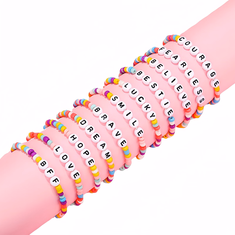Colorful Letter Bead Bracelet for Kids