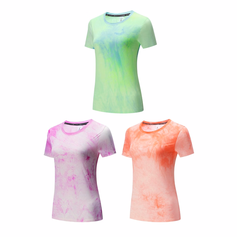Women's Tie Dye Running Short Sleeve T-Shirt - Stock Style 10