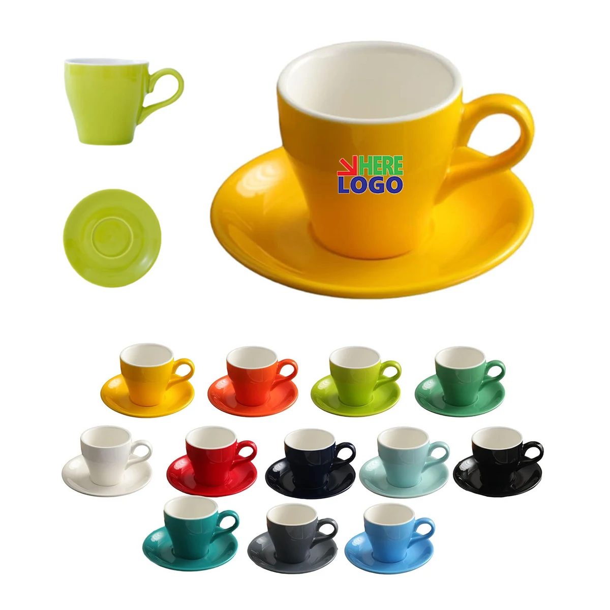 2.7oz Mini Ceramic European Espresso Coffee Cup Set 1