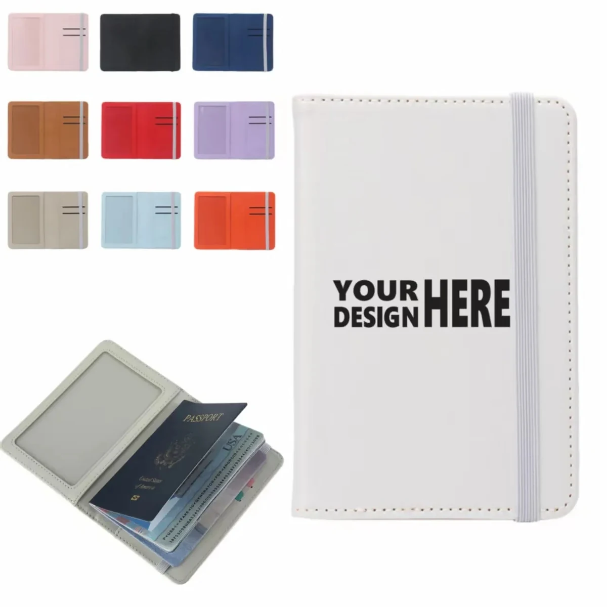 Custom Leather Passport Holder Logo Case 1