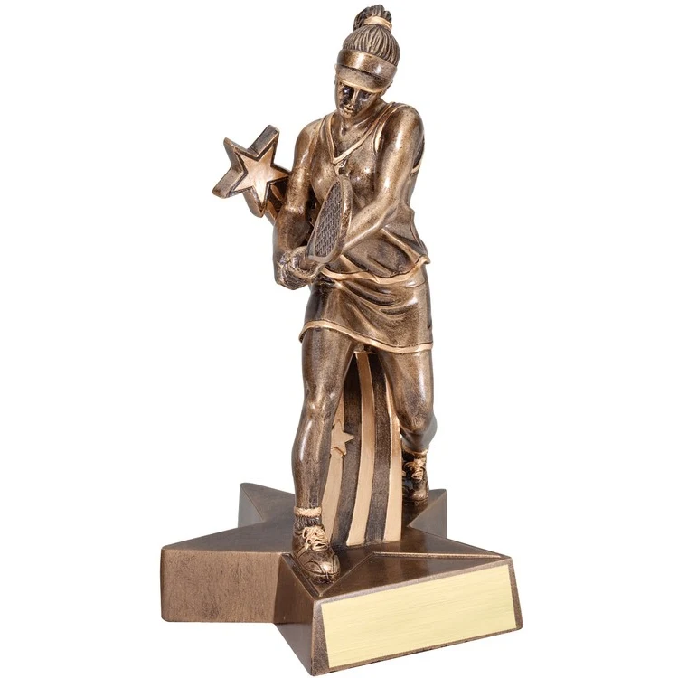 6 1/2" Tall Tennis Female Superstar Resin Award 1