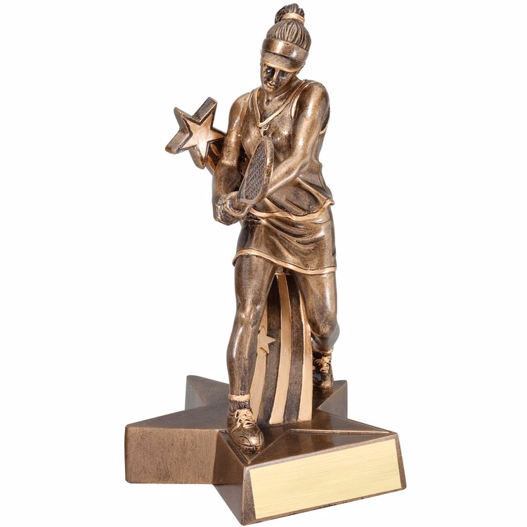 6 1/2" Tall Tennis Female Superstar Resin Award