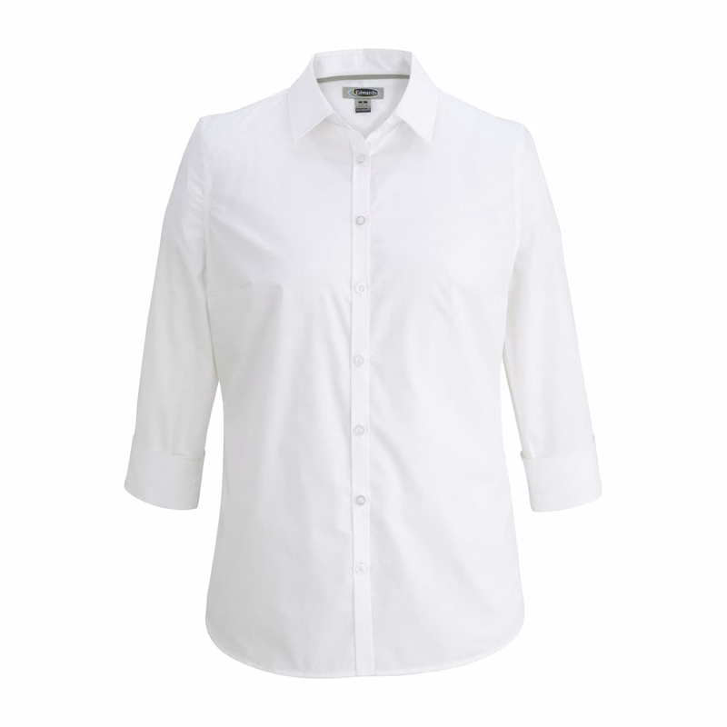 Ladies 3/4 Sleeve Stretch Broadcloth Shirt