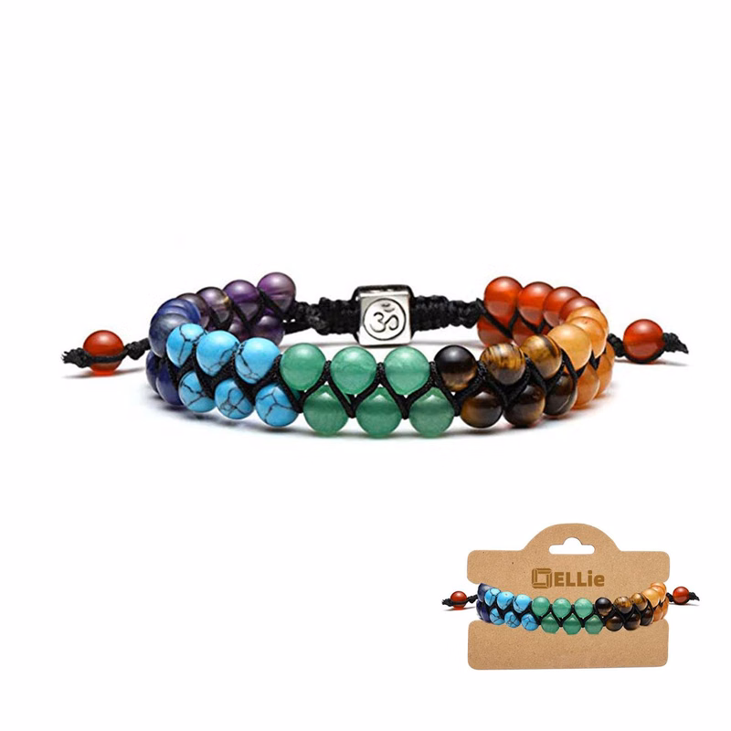 Adjustable natural volcanic stone hand woven bracelet