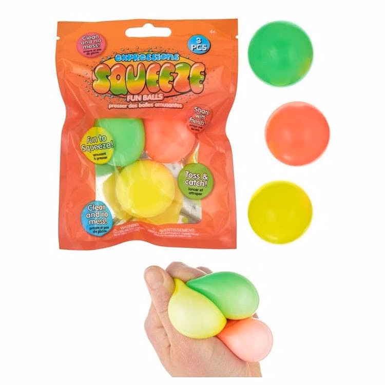 Neon Squeeze Balls Assorted Colors - 3 Piece
