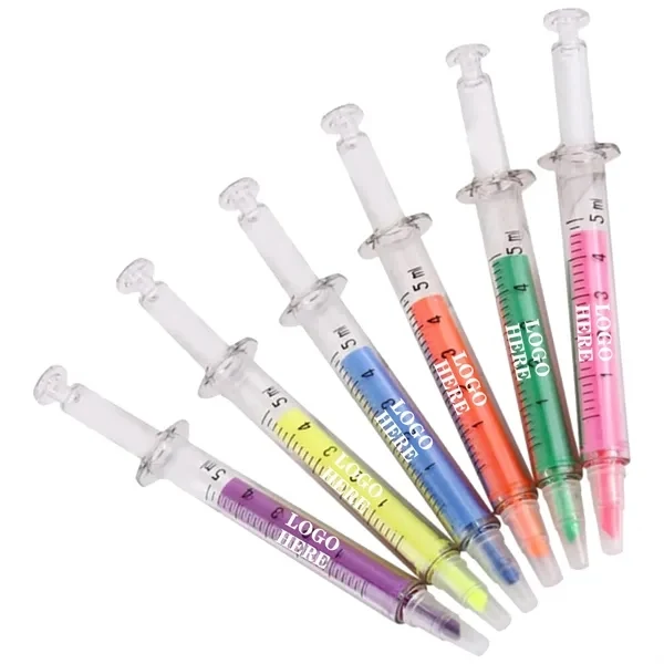 Custom Syringe-Shaped Highlighter Pen — 5.5 Medical Professional Gift 1