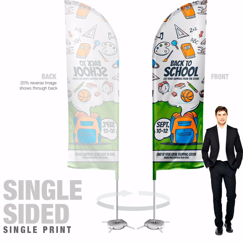 Feather Flag Single Sided Graphic With Hardware 15ft