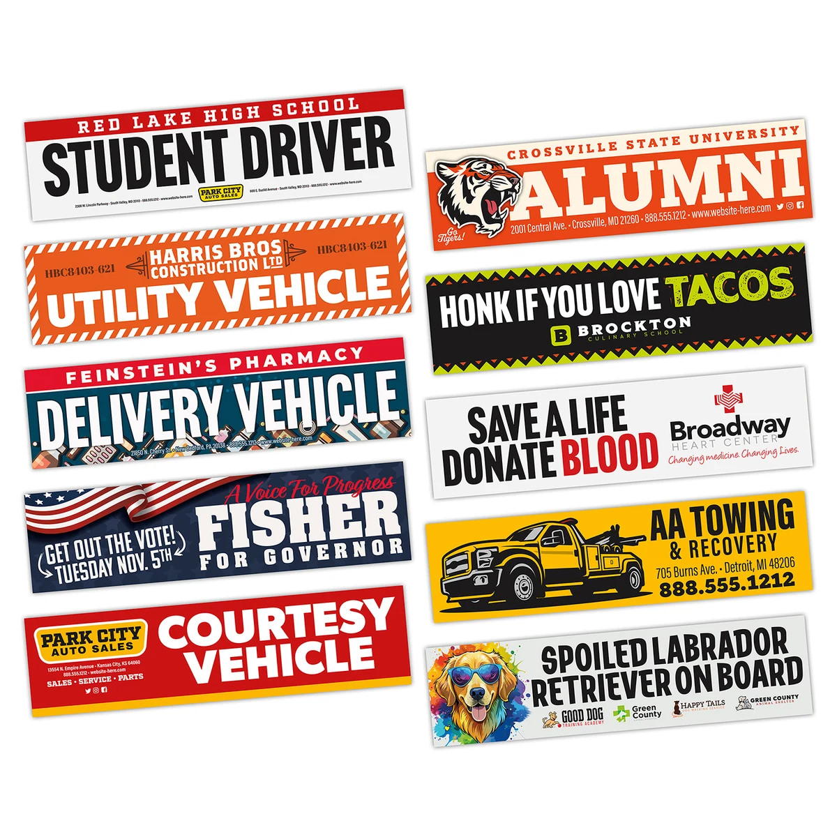 Magnetic Car/Truck/Auto/Vehicle Bumper Sign - 11.5x3 1