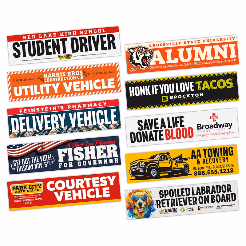 Magnetic Car/Truck/Auto/Vehicle Bumper Sign - 11.5x3