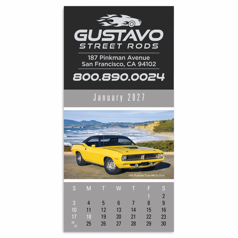 Triumph® Calendars Press-N-Stick Cruisin' Cars Calendar
