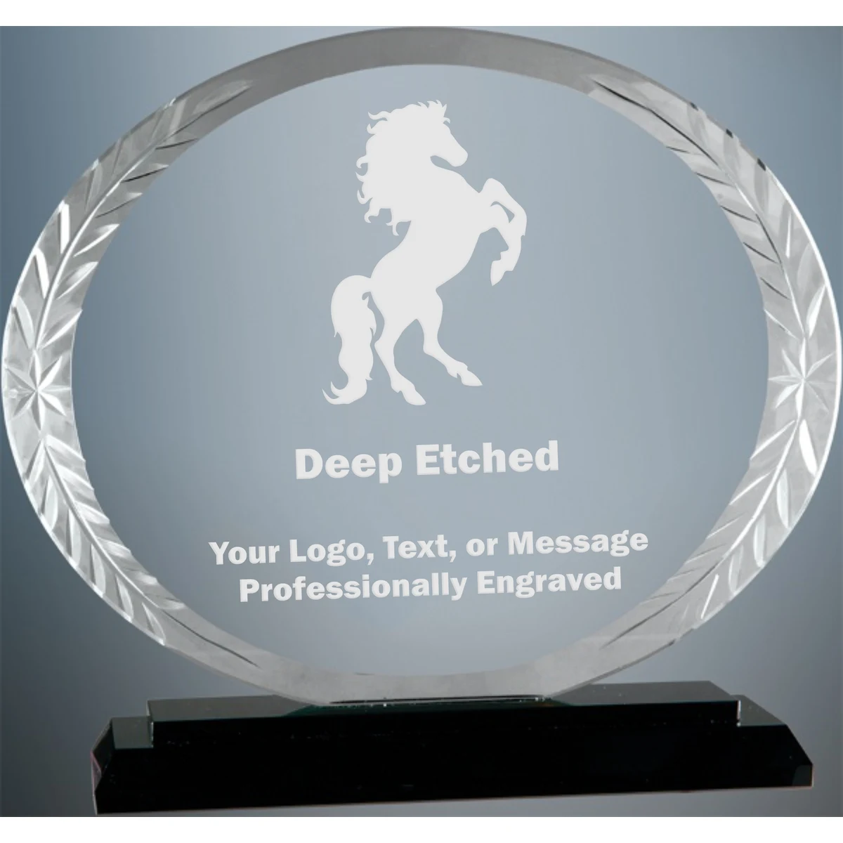 7" Large Oval Accent Glass Award 1