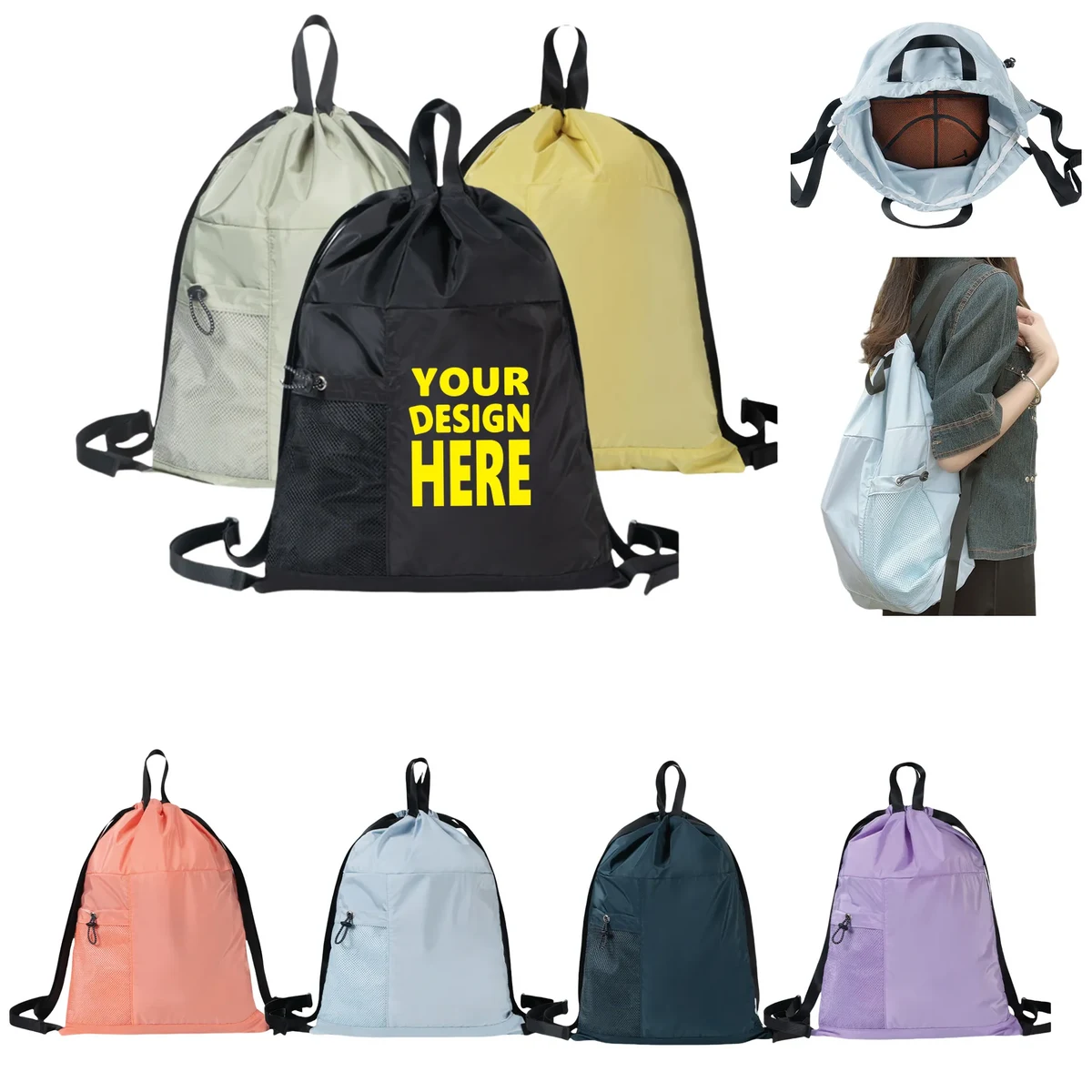 Large Capacity Drawstring Fitness Backpack 1