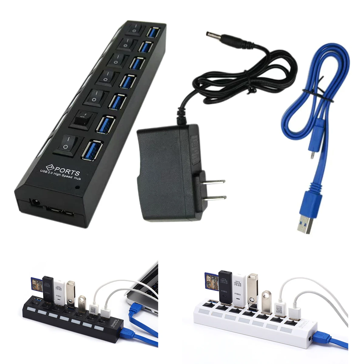 7 Port Performance USB 3.0 Hub Charger 1