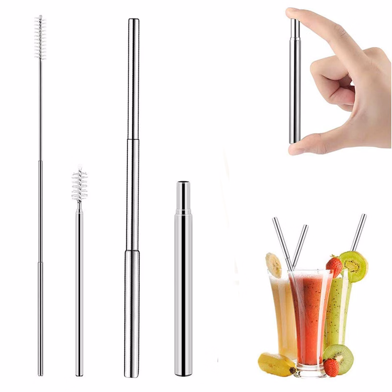 Reusable Telescopic Stainless Steel Straw Kit