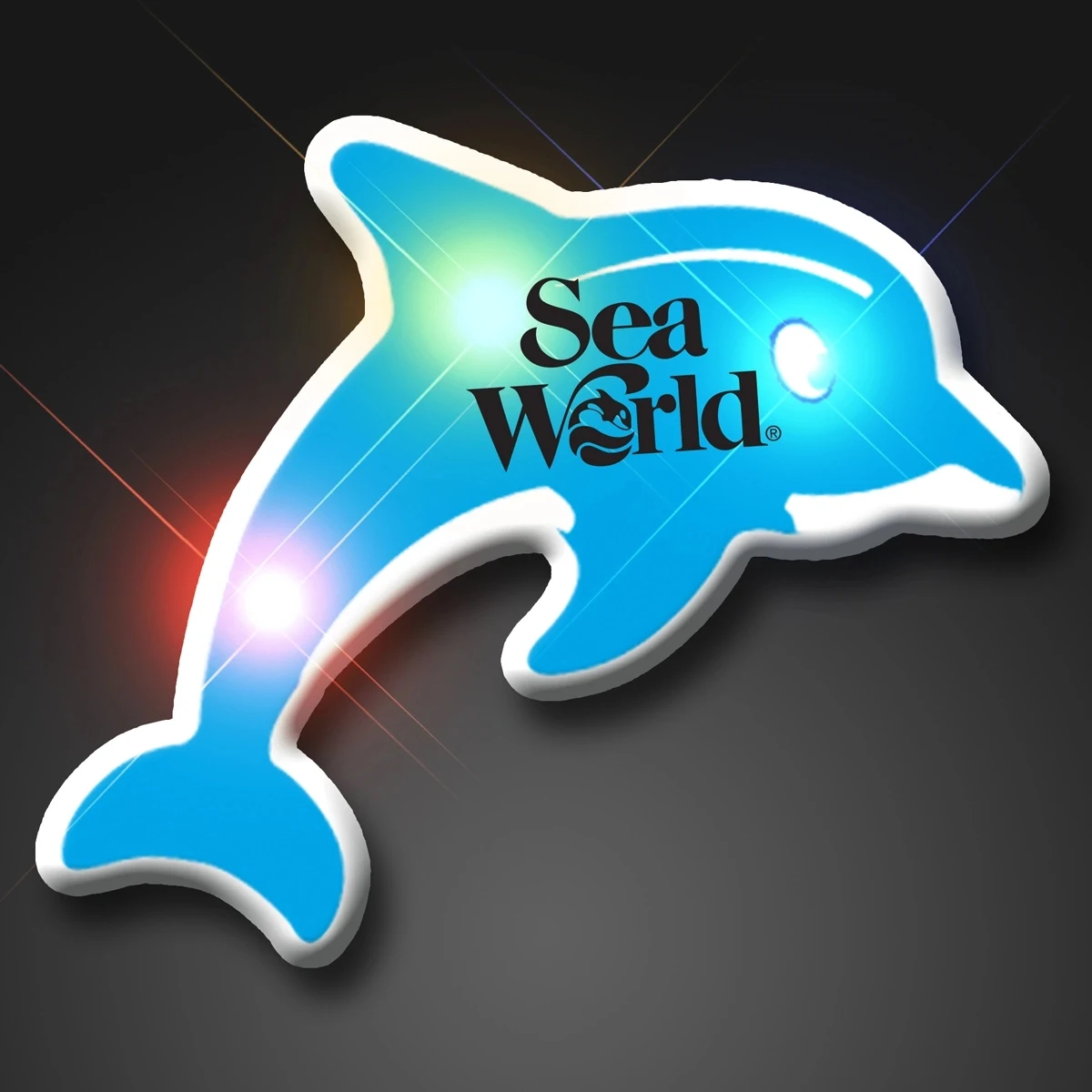 LED Light Up Dolphin Flashing pin 1