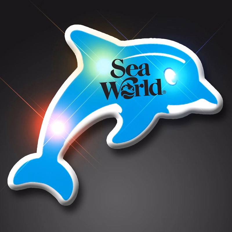 LED Light Up Dolphin Flashing pin