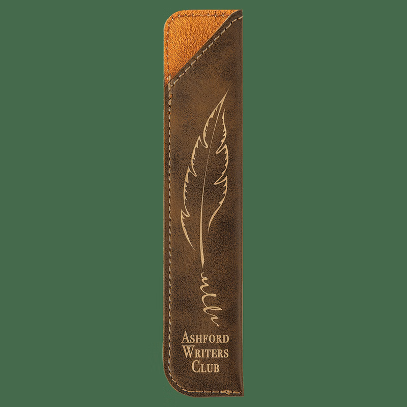 Rustic/Gold Faux Leather Pen Case