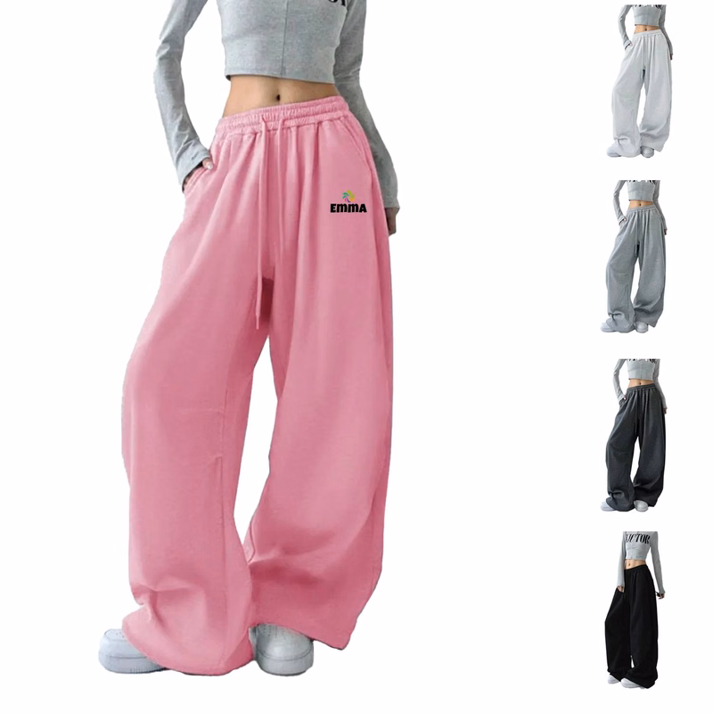 Polyester Womens High Waisted Wide Leg Sweatpants