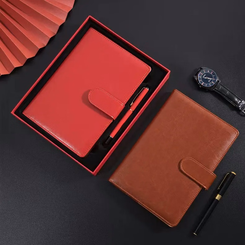 Custom A5 PU Magnetic Clasp Notebook Business Gift Box Set