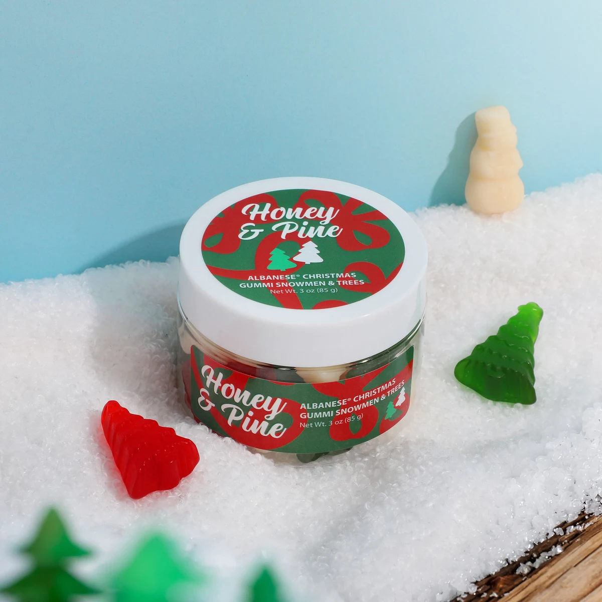 Albanese® Christmas Gummi Snowmen & Trees: Small Jar 1