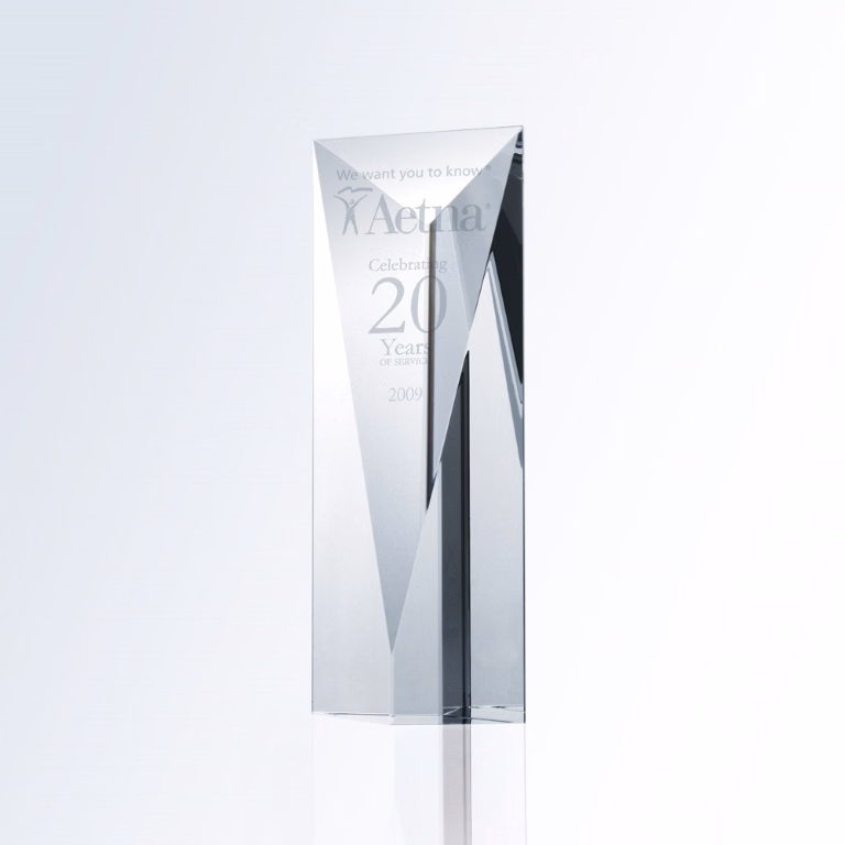 Small Super Goldwell Tower Crystal Award