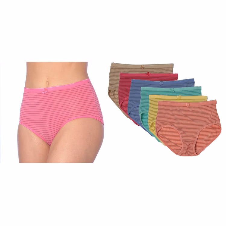 Women's Nylon/Spandex Briefs - Assorted Stripes Sizes 5-7