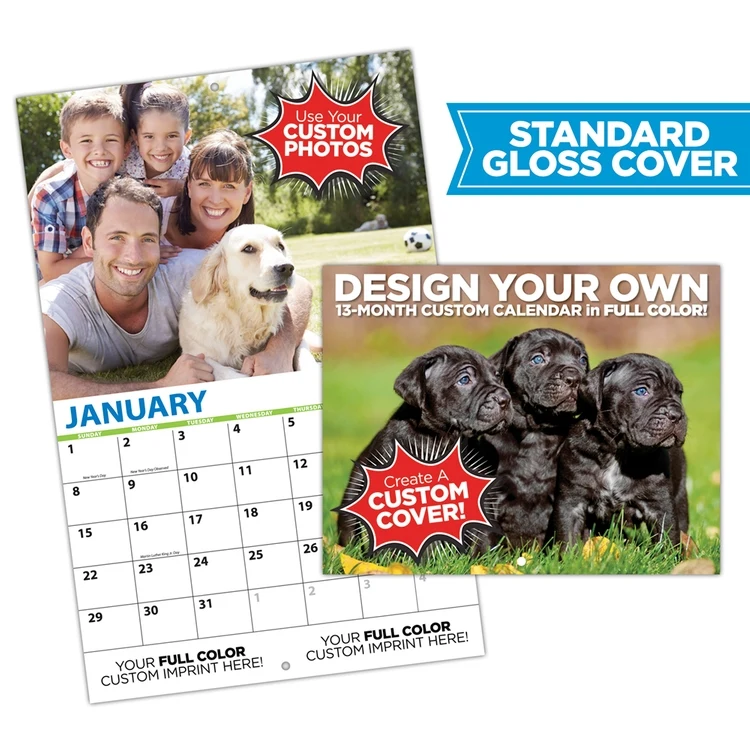 13 Month Fully Custom Photo Appointment Wall Calendar - Standard Gloss Cover 1