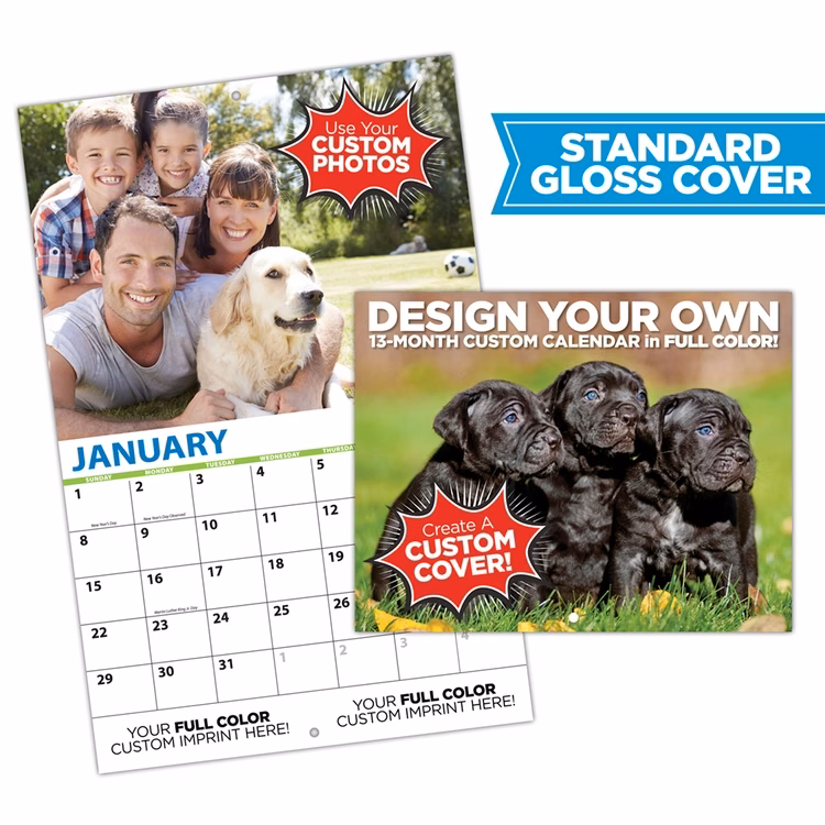 13 Month Fully Custom Photo Appointment Wall Calendar - Standard Gloss Cover